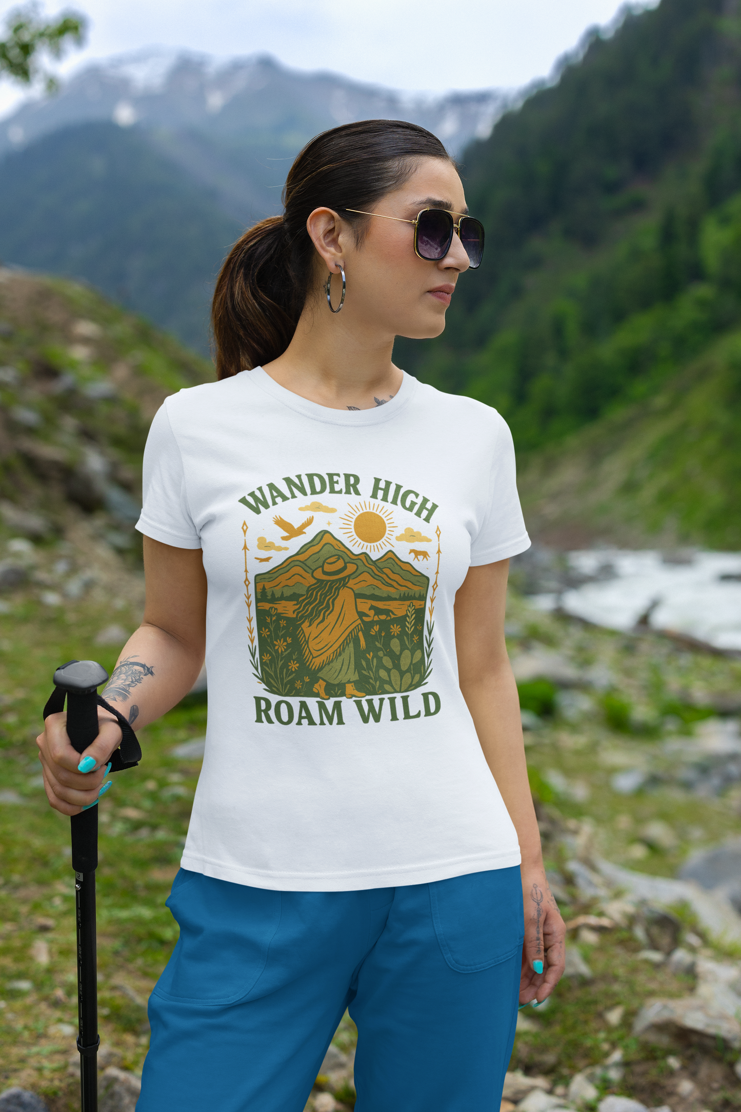 Wander High, Roam Wild – Boho Adventure T-Shirt