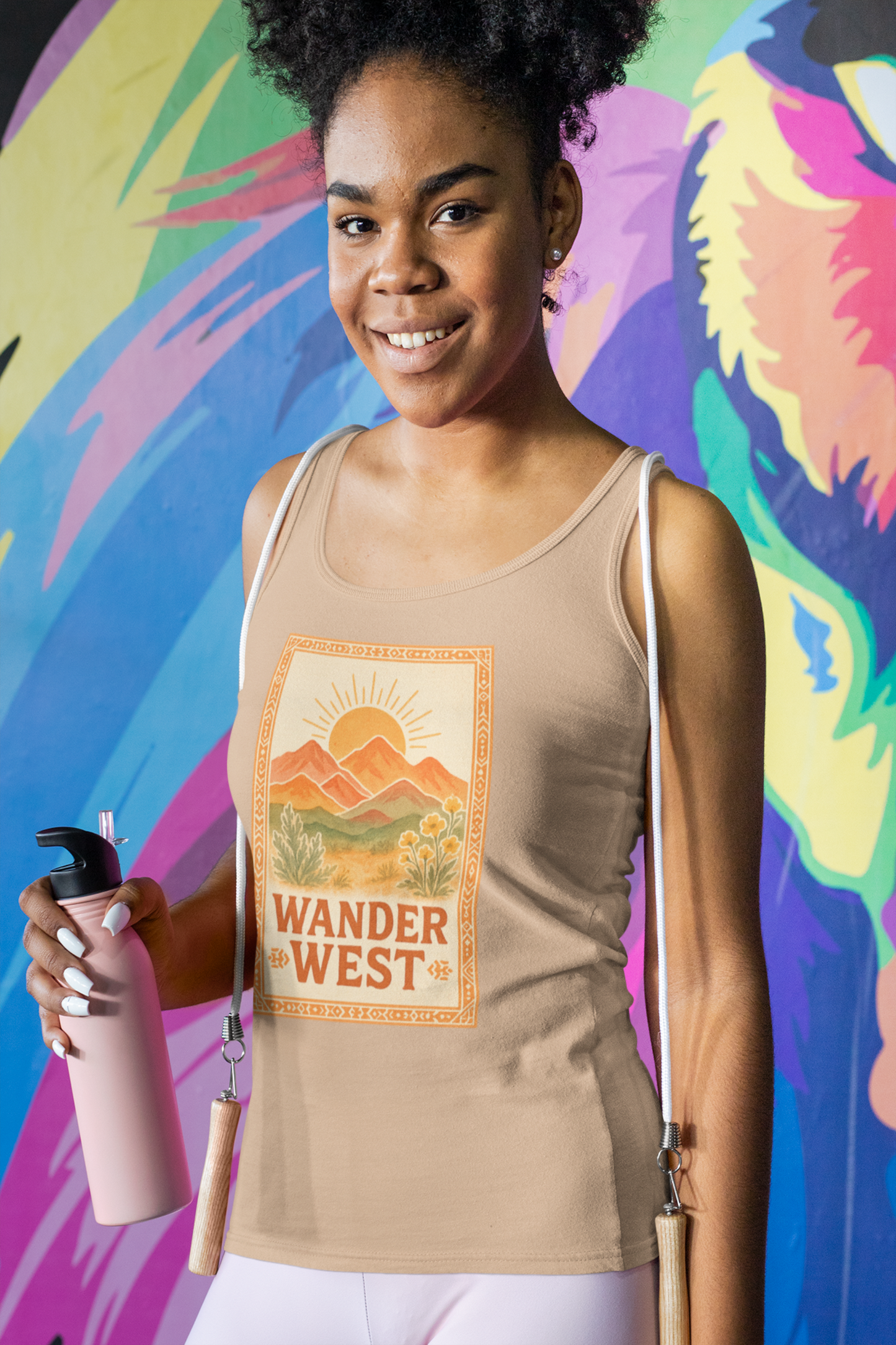 Wander West – Adventure & Western Spirit Graphic Tank Top