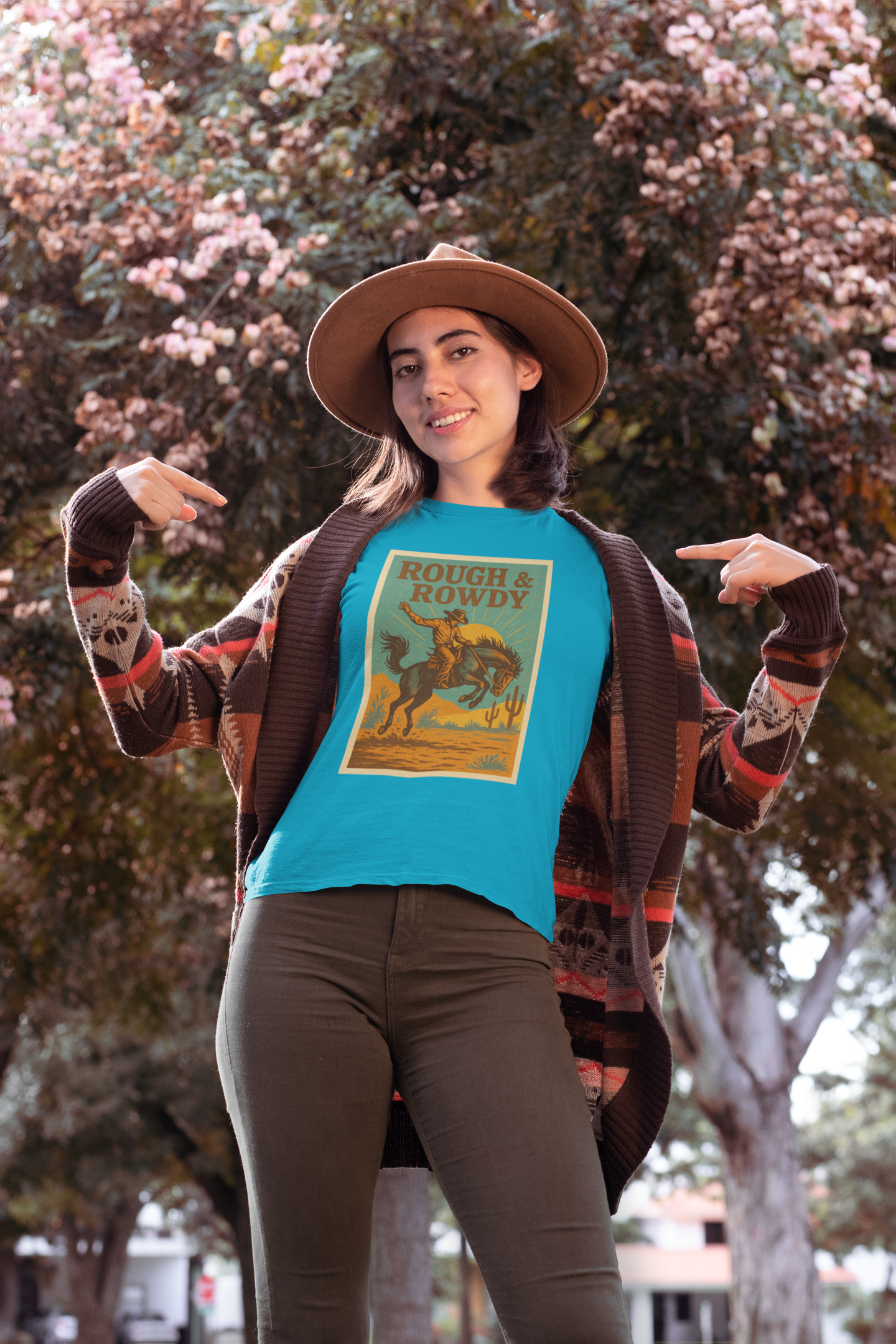 Rough & Rowdy – Classic Cowboy Bronc Rider T-Shirt