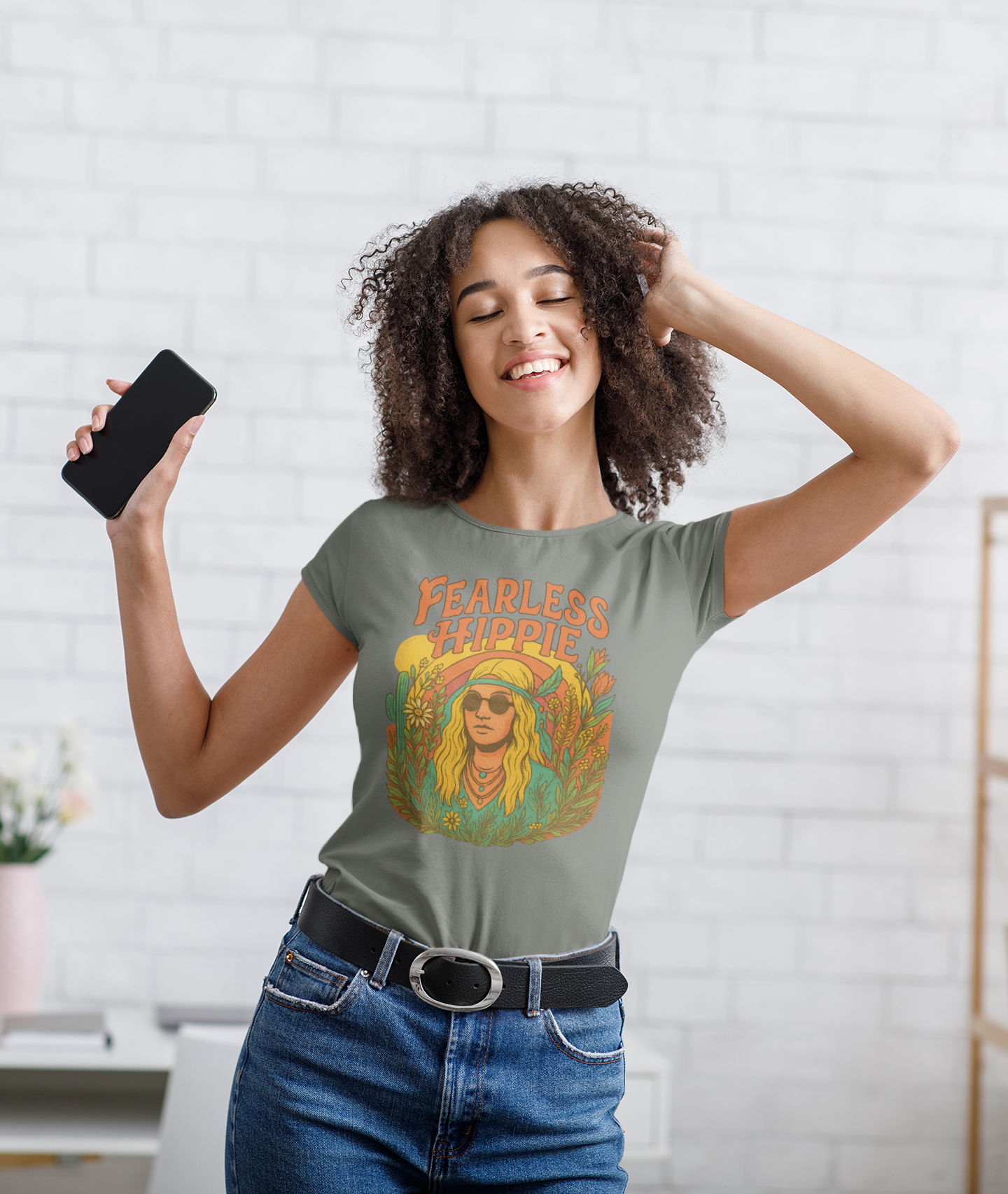 Fearless Hippie ā Retro Boho Shirt for Free Spirits T-Shirt