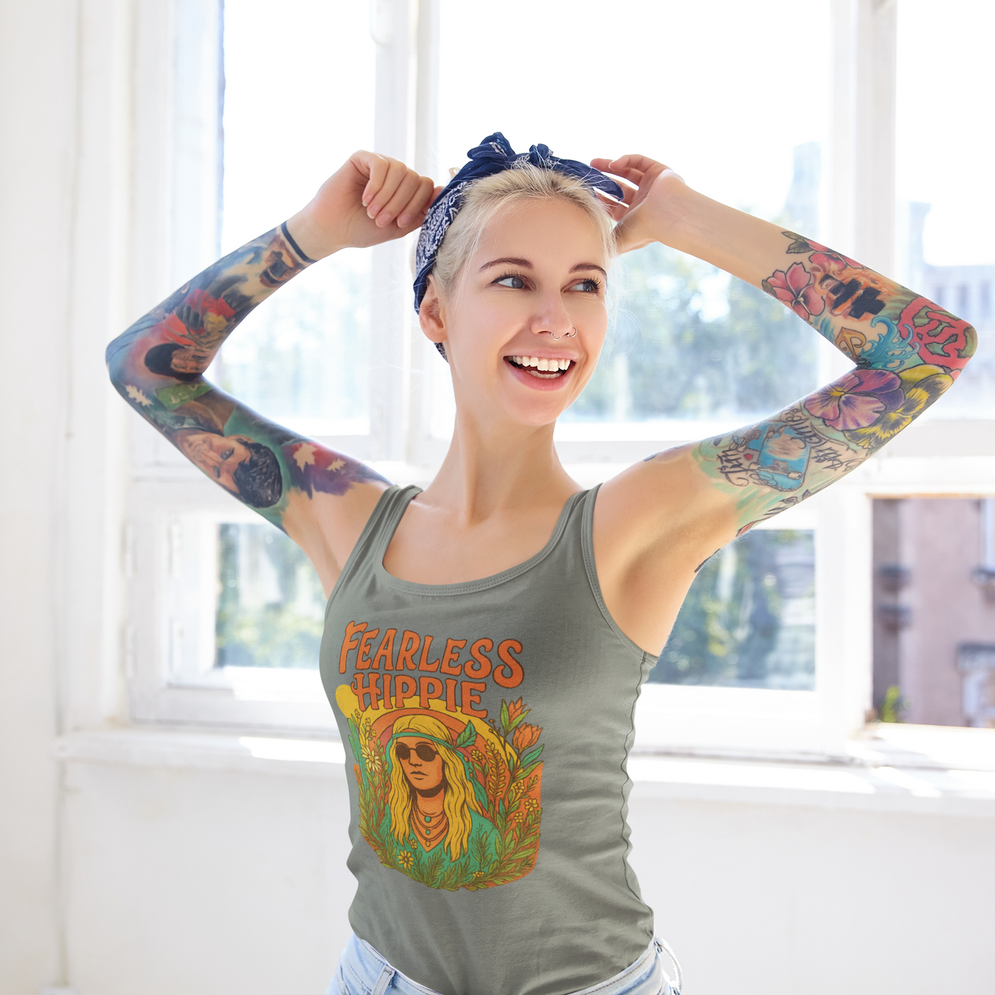 Fearless Hippie – Retro Boho Shirt for Free Spirits Tank Top