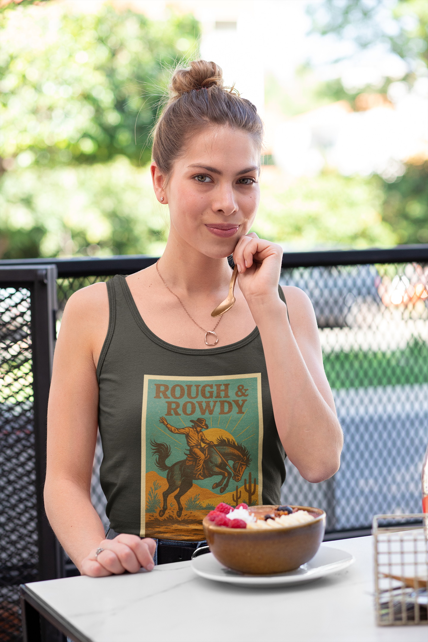 Rough & Rowdy – Classic Cowboy Bronc Rider Tank Top