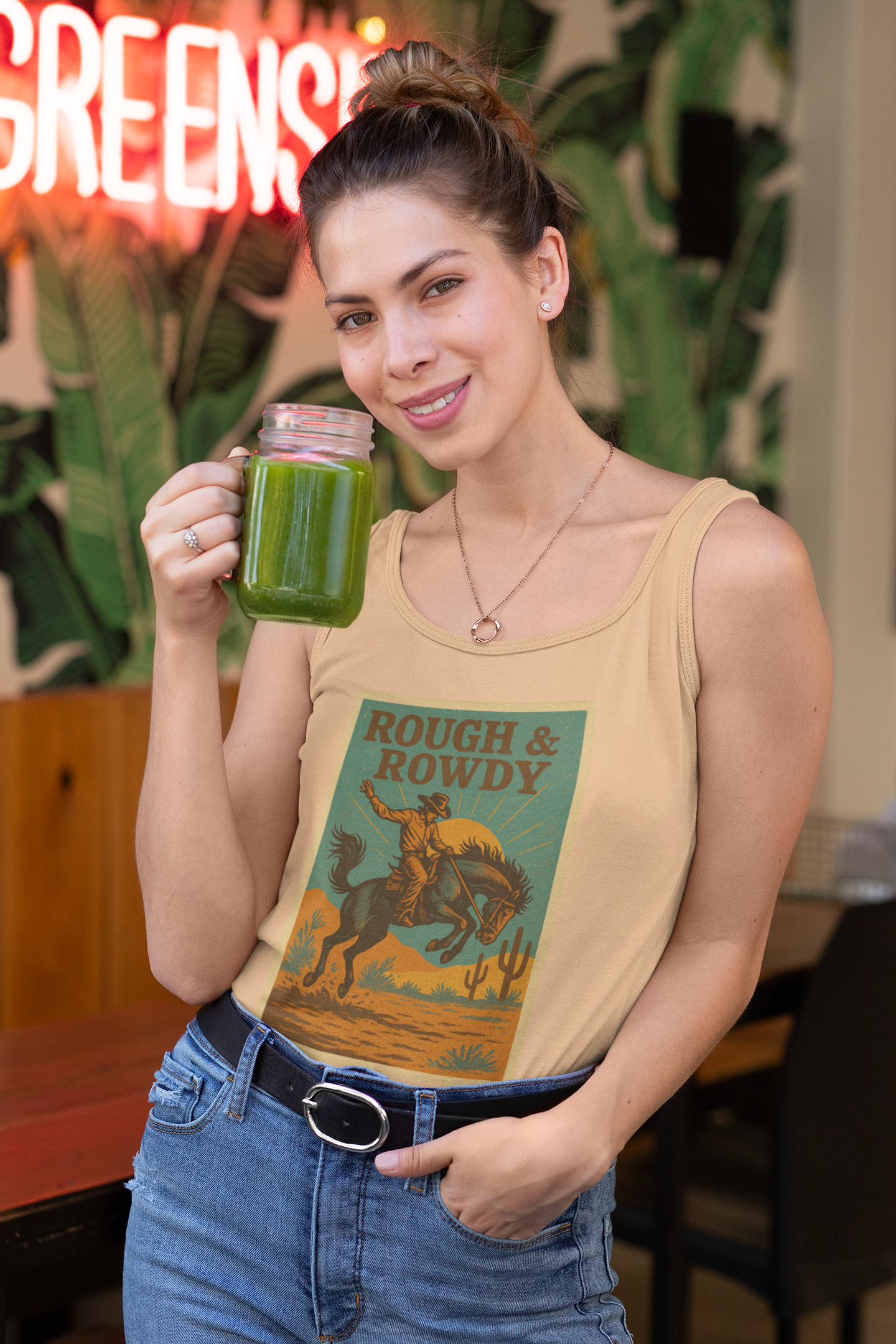 Rough & Rowdy – Classic Cowboy Bronc Rider Tank Top