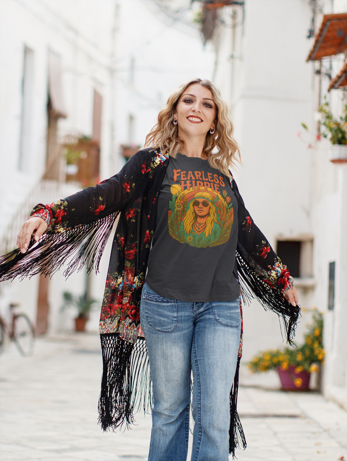 Fearless Hippie ā Retro Boho Shirt for Free Spirits T-Shirt