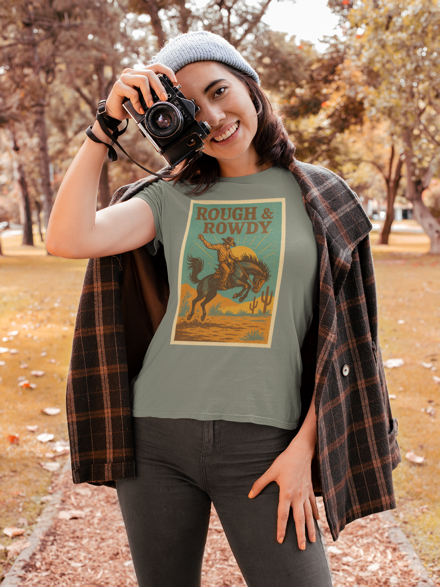 Rough & Rowdy – Classic Cowboy Bronc Rider T-Shirt