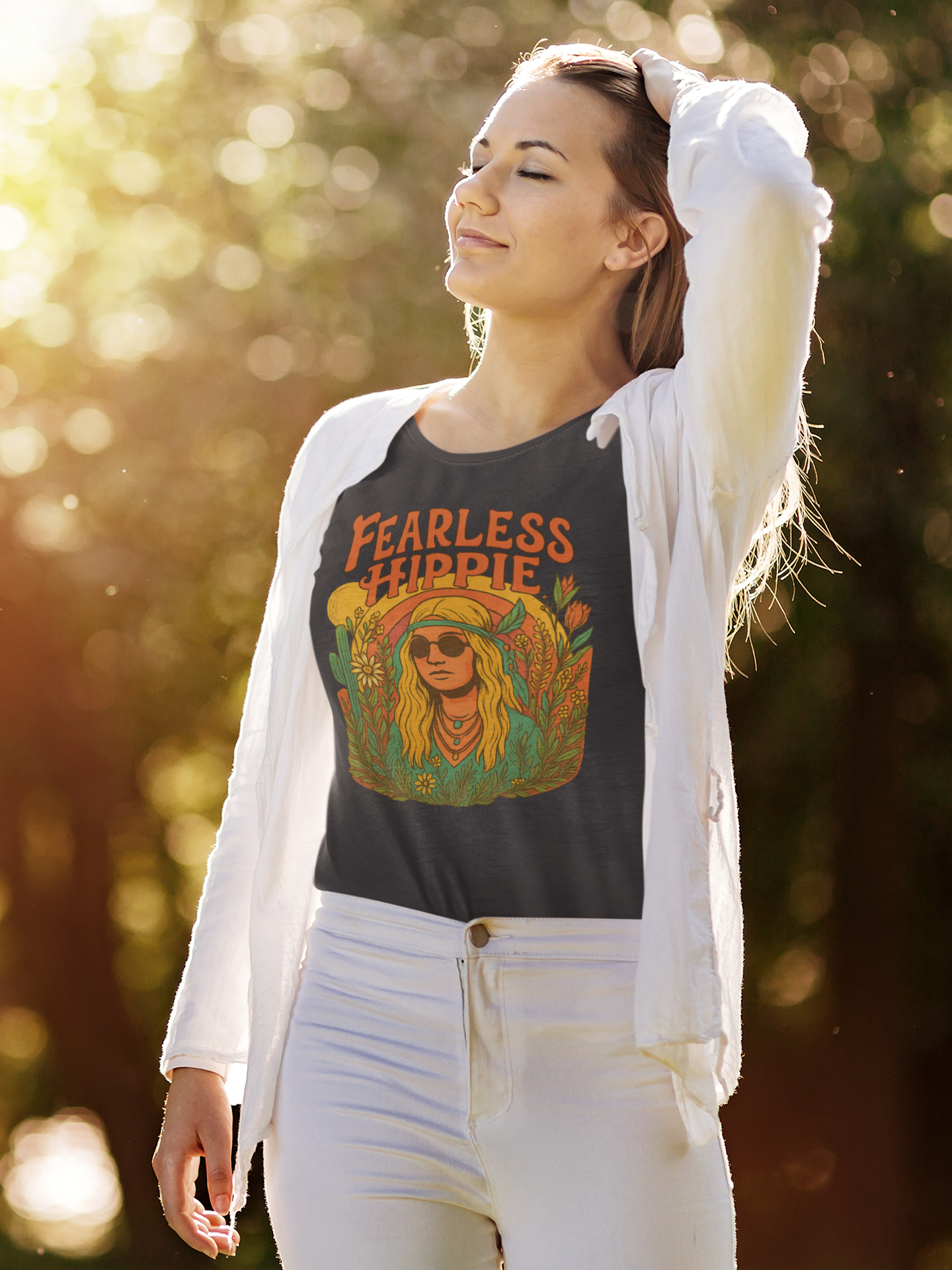 Fearless Hippie ā Retro Boho Shirt for Free Spirits T-Shirt