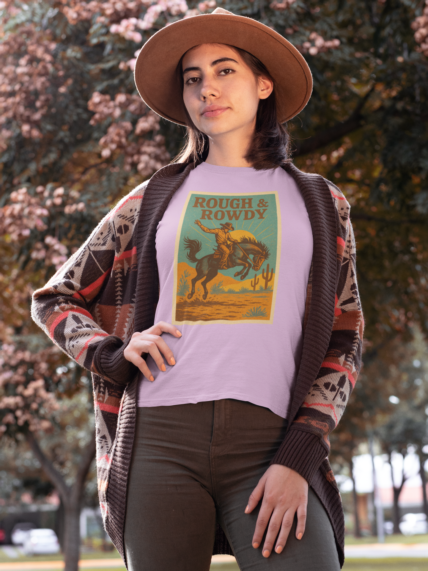 Rough & Rowdy – Classic Cowboy Bronc Rider T-Shirt