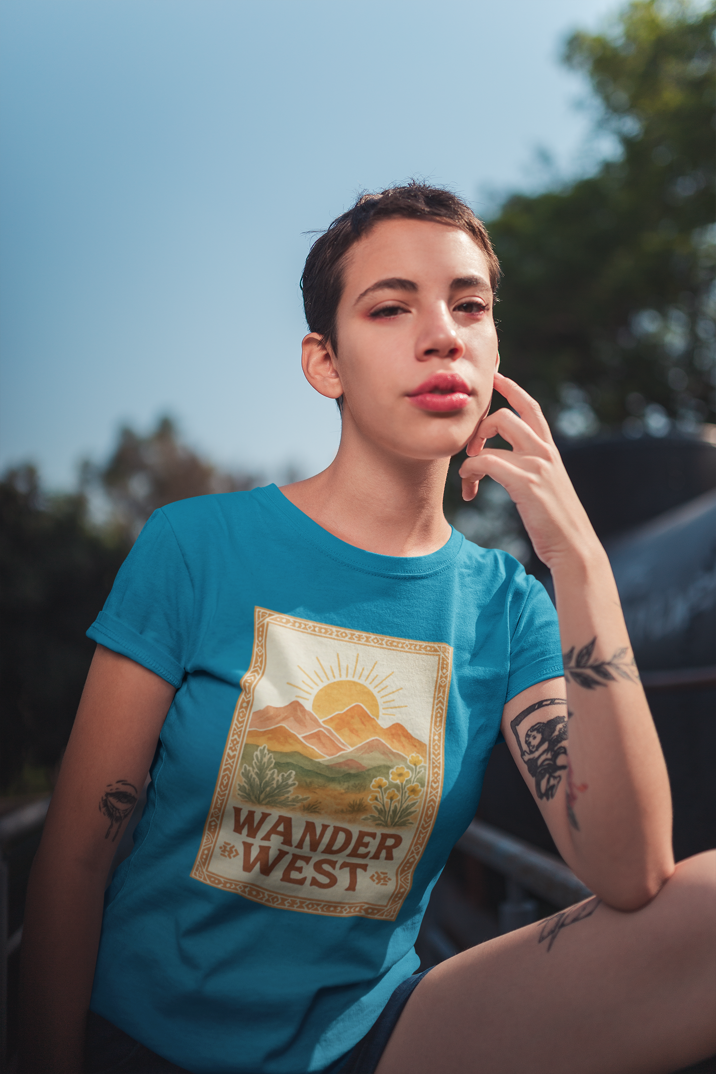 Wander West – Adventure & Western Spirit Graphic Tshirt