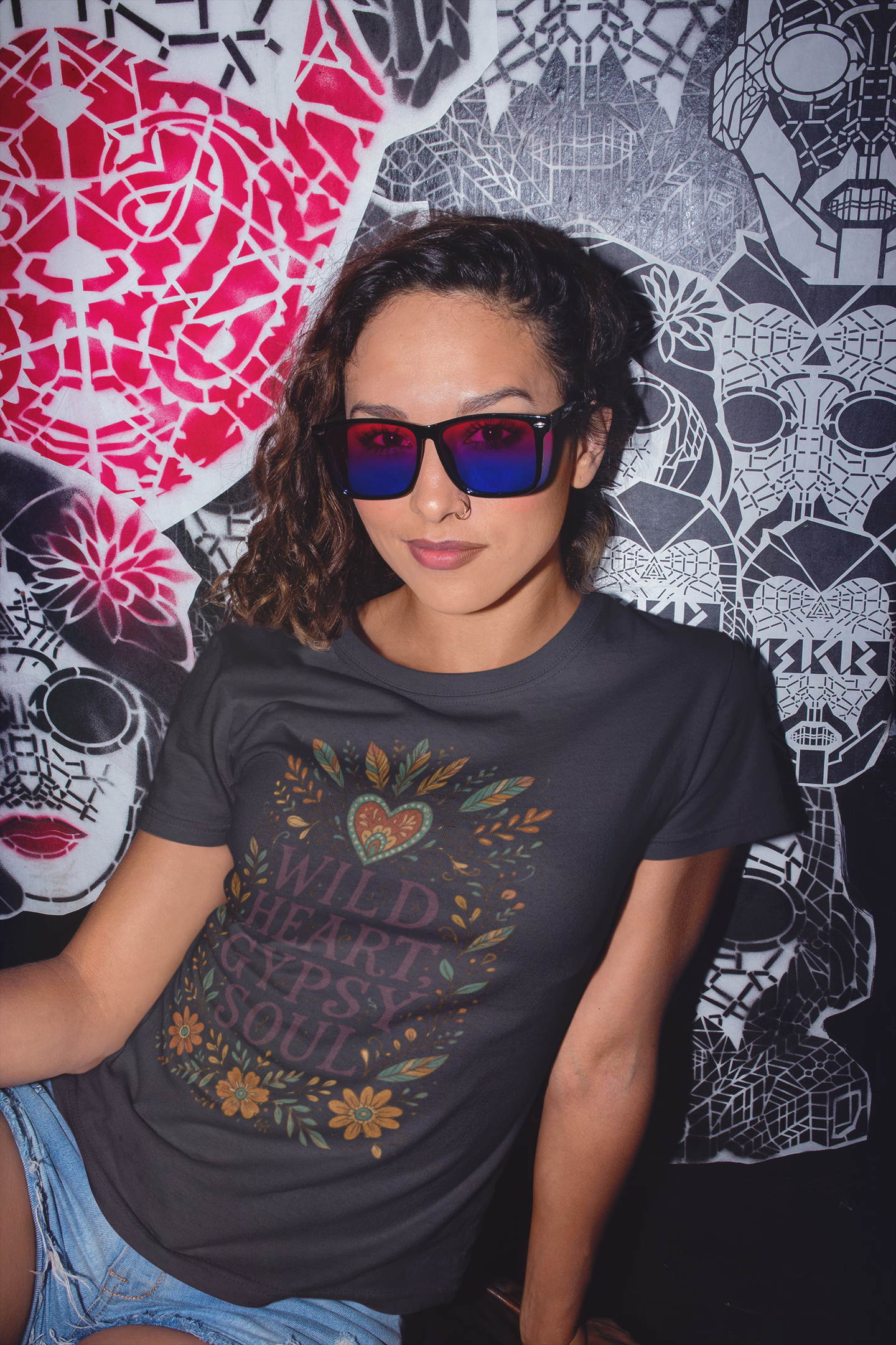 Wild Heart, Gypsy Soul – Boho Floral T-Shirt