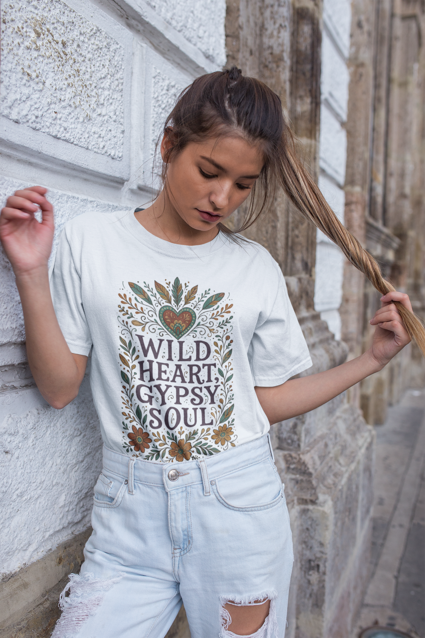 Wild Heart, Gypsy Soul – Boho Floral T-Shirt