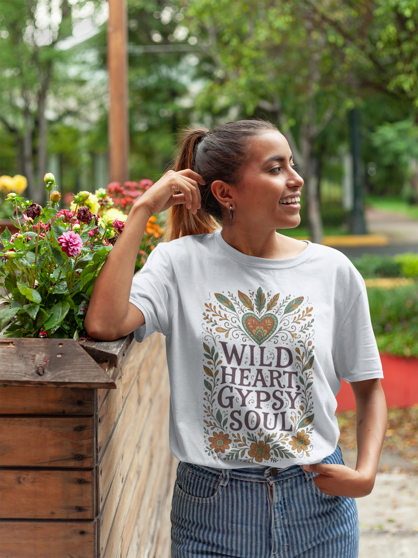 Wild Heart, Gypsy Soul – Boho Floral T-Shirt