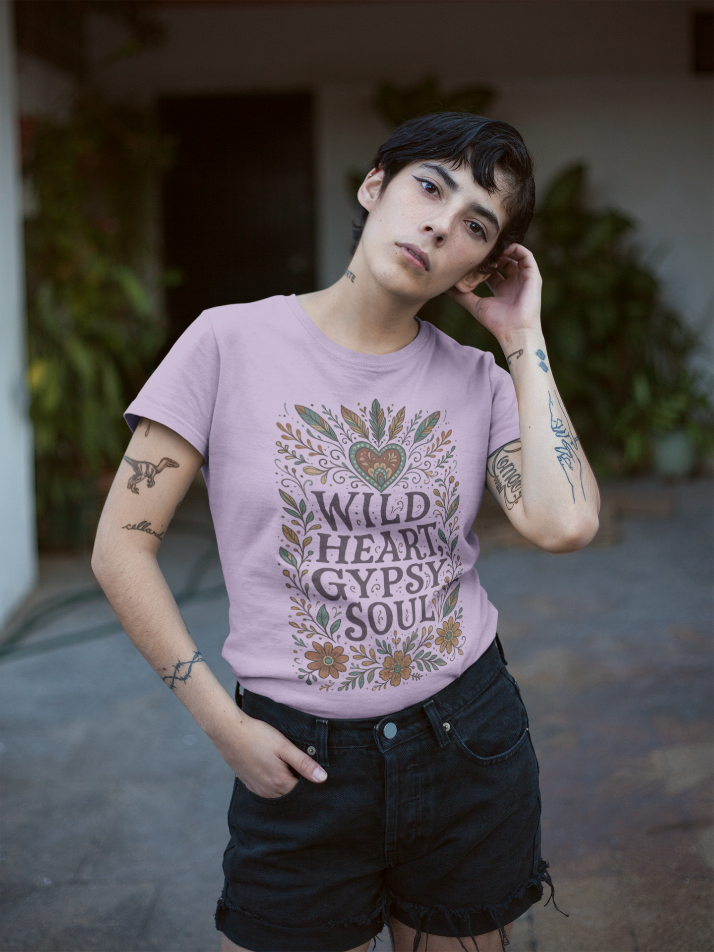 Wild Heart, Gypsy Soul – Boho Floral T-Shirt