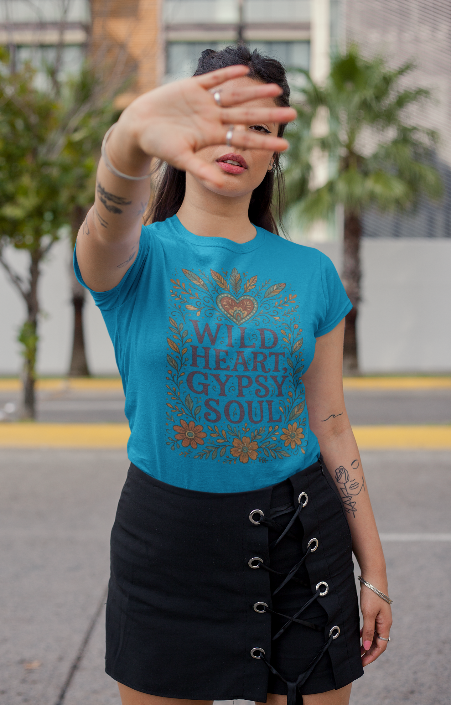 Wild Heart, Gypsy Soul – Boho Floral T-Shirt