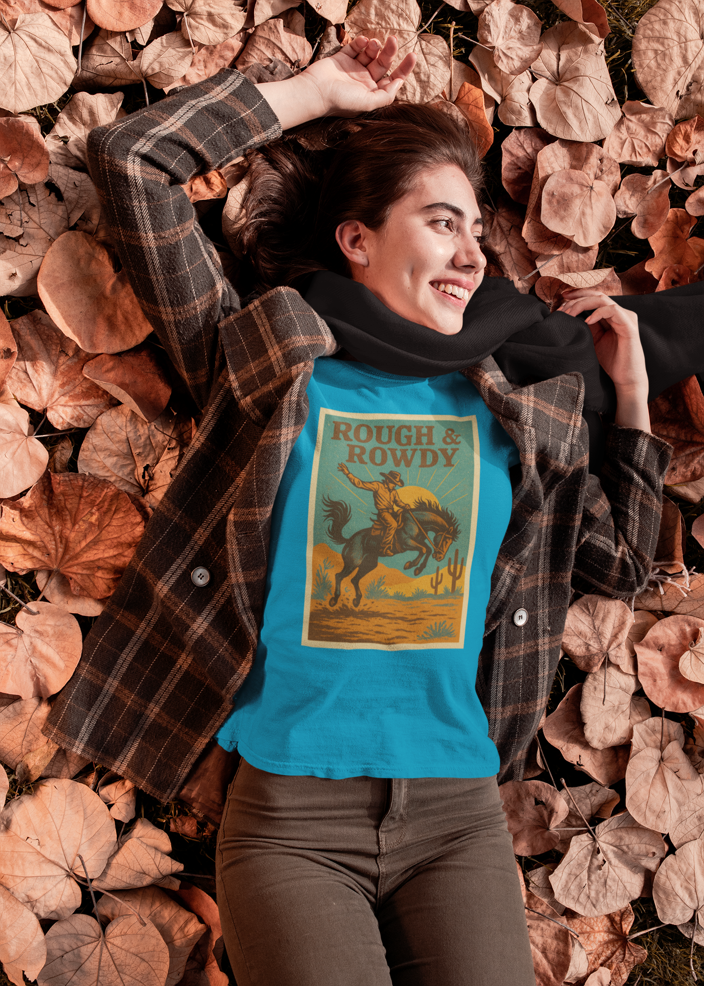 Rough & Rowdy – Classic Cowboy Bronc Rider T-Shirt
