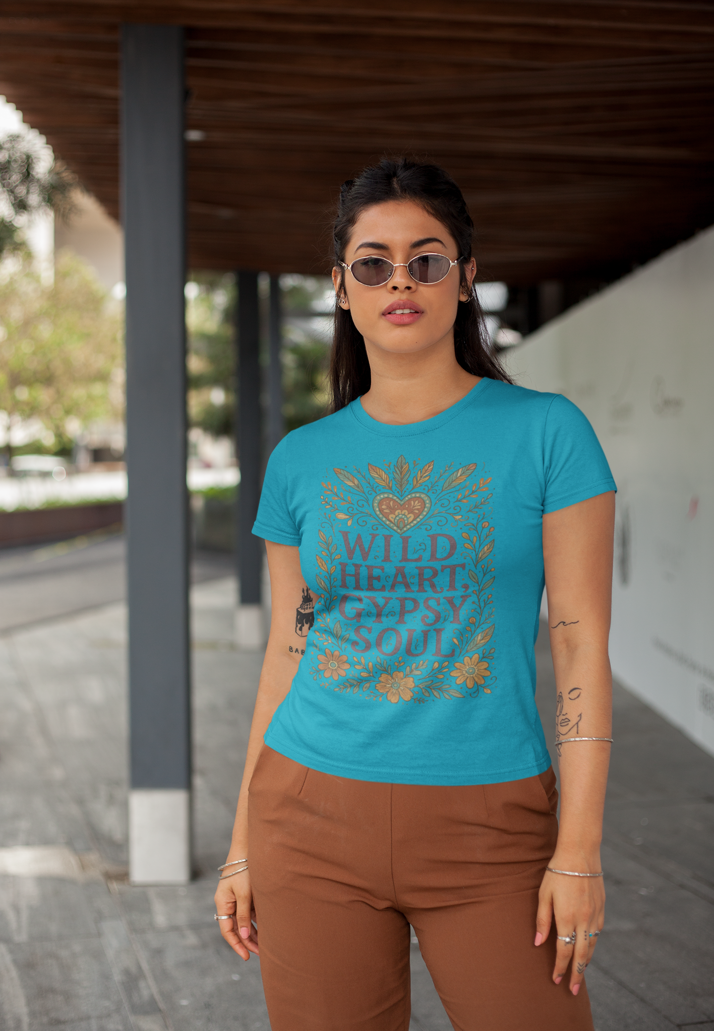 Wild Heart, Gypsy Soul – Boho Floral T-Shirt