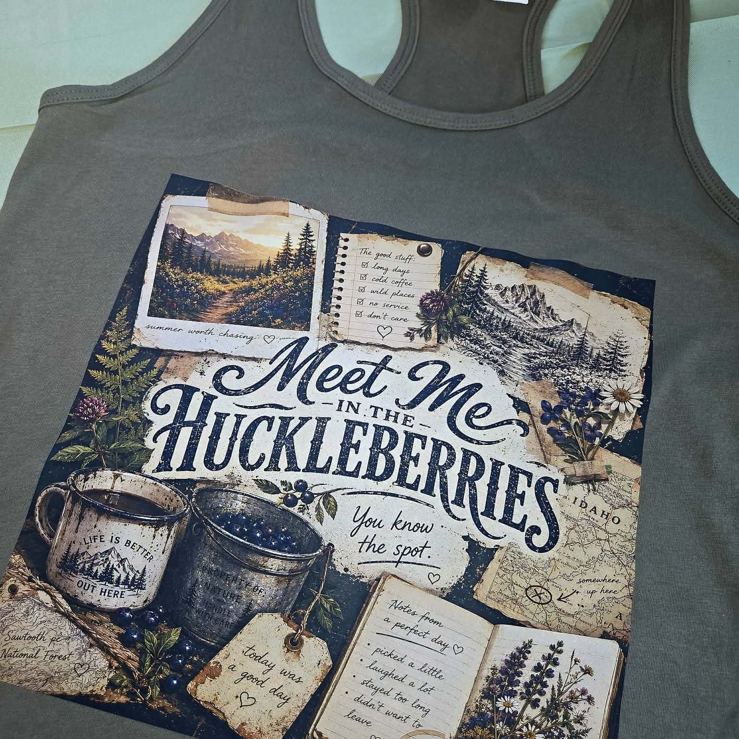 Meet Me In The Huckleberries – Vintage Camping Graphic Tee