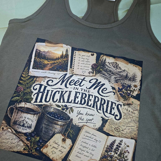 Meet Me In The Huckleberries – Vintage Camping Graphic Tee