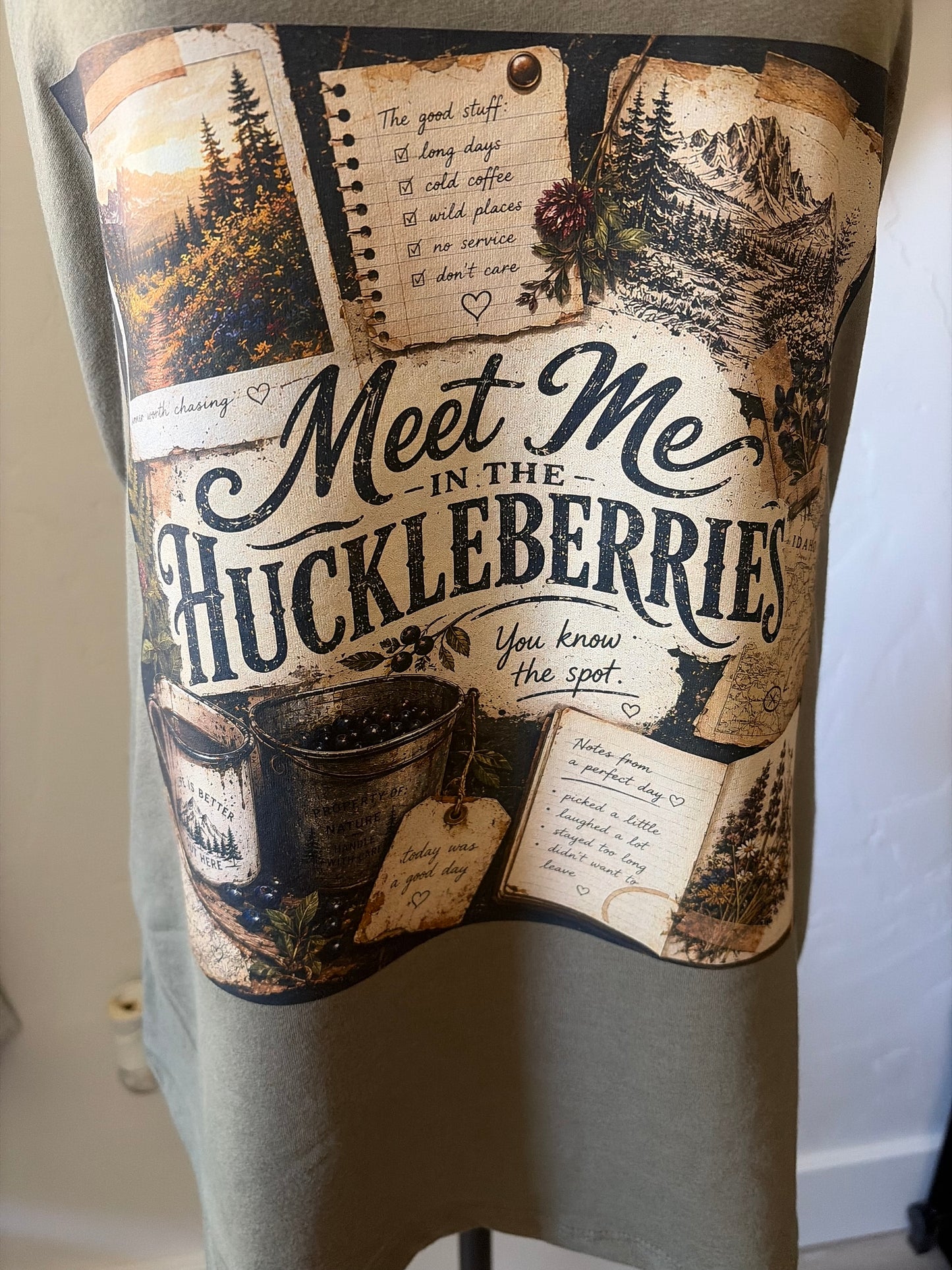 Meet Me In The Huckleberries – Vintage Camping Graphic Tee