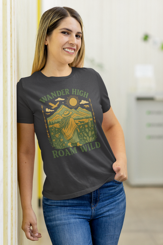 Wander High, Roam Wild – Boho Adventure T-Shirt