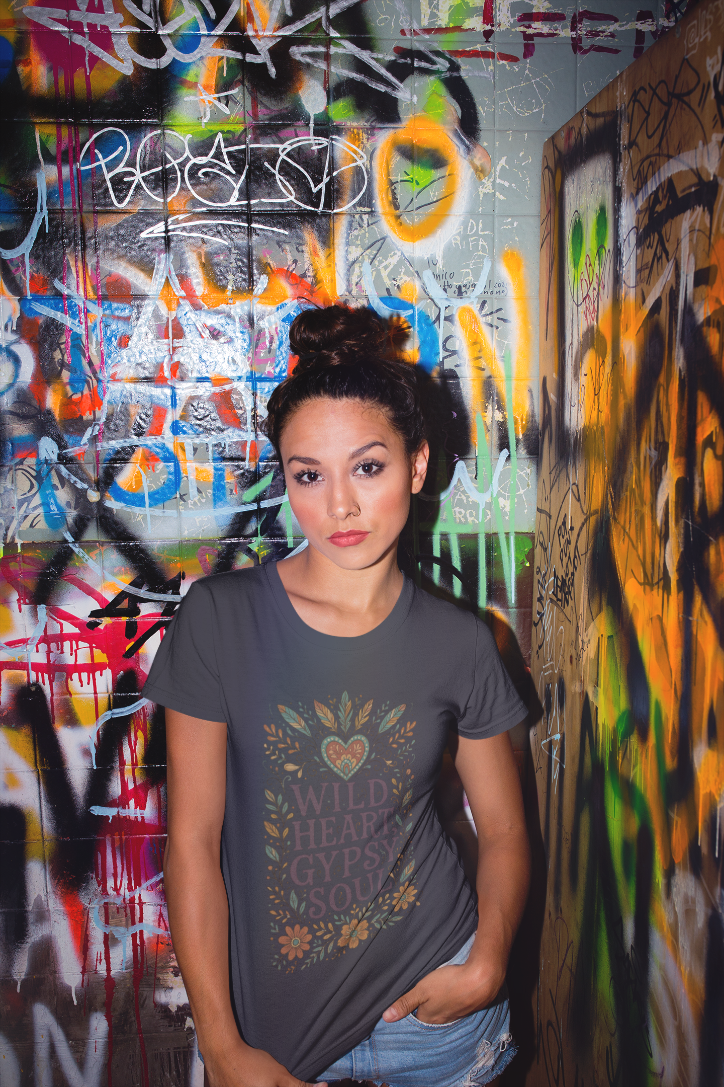 Wild Heart, Gypsy Soul – Boho Floral T-Shirt