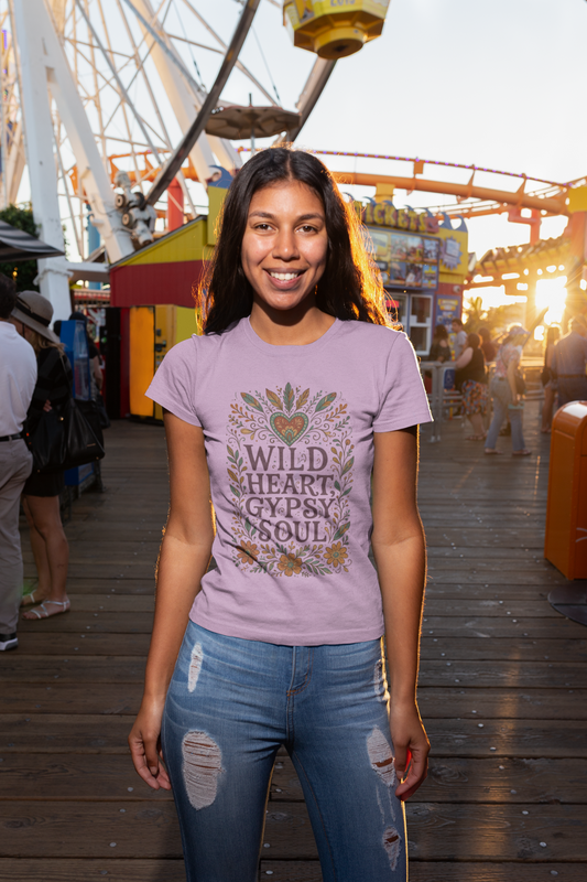 Wild Heart, Gypsy Soul – Boho Floral T-Shirt