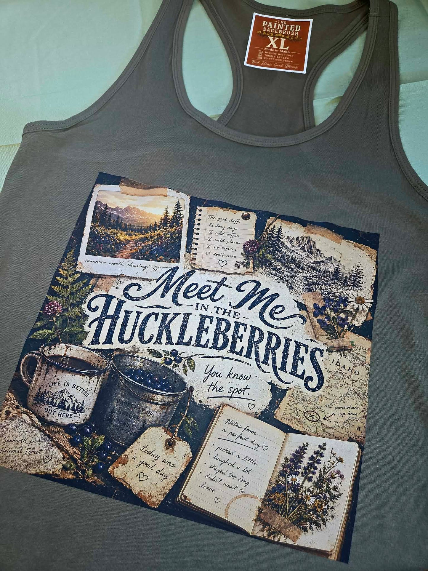 Meet Me In The Huckleberries – Vintage Camping Graphic Tee