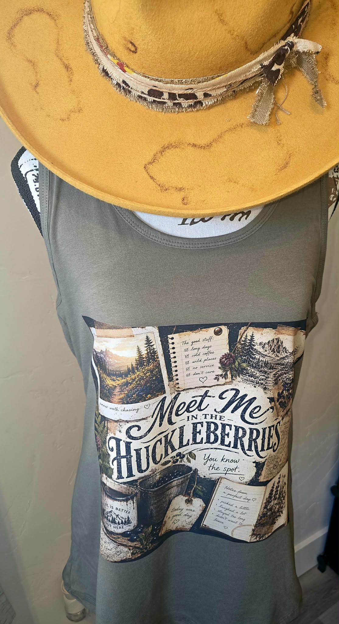 Meet Me In The Huckleberries – Vintage Camping Graphic Tee